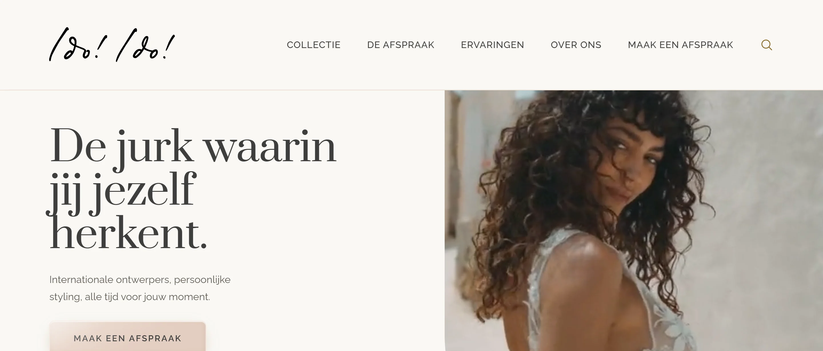 Designkonzept einer Website für ein Brautmoden-Atelier