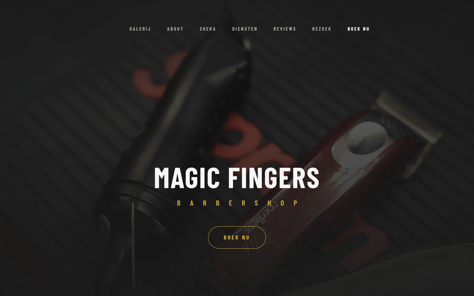 Startseite der Website von MagicFingers Barbershop