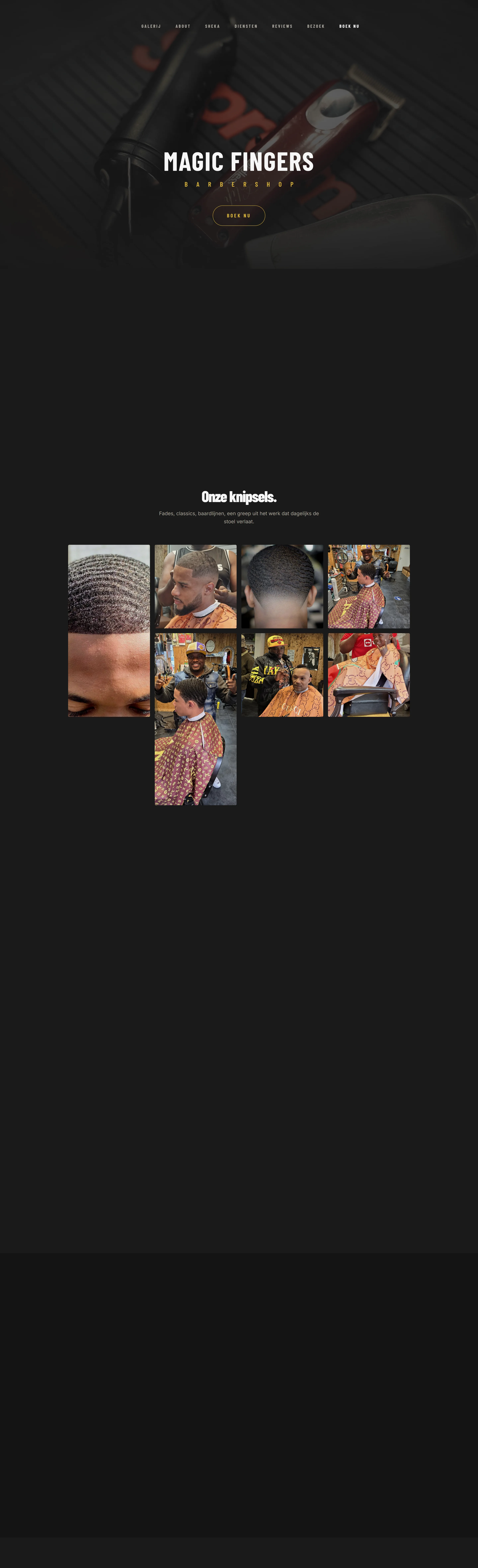 Desktop-Ansicht der Website von MagicFingers Barbershop