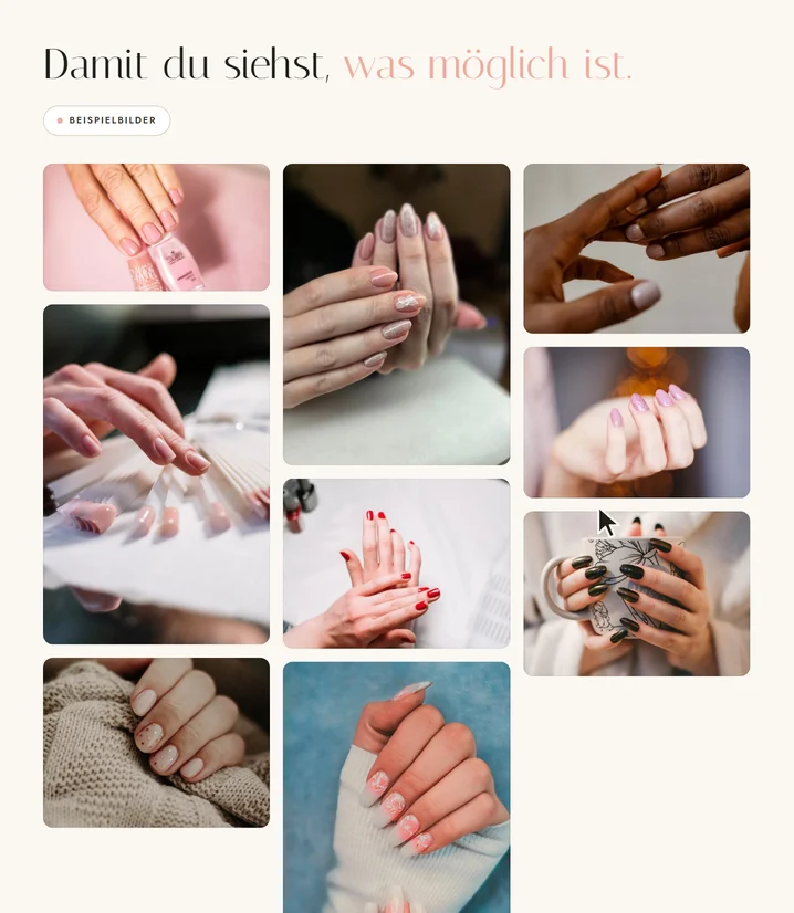 Konzept-Website für ein Nagelstudio