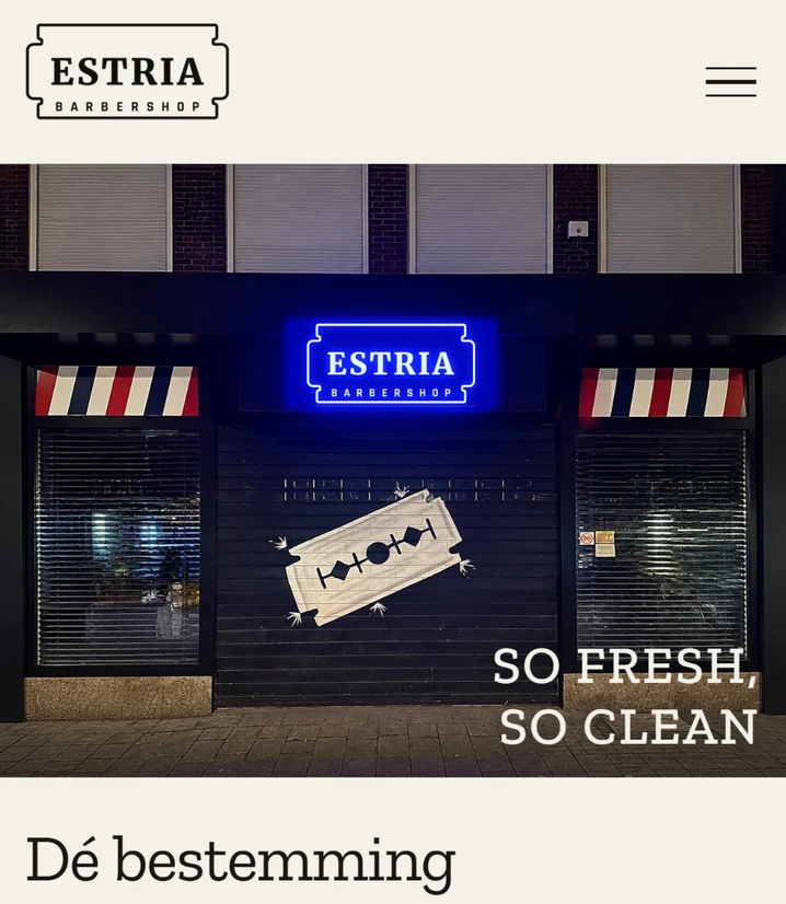 Website von Estria Barbershop
