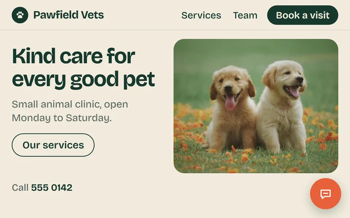 Beispiel: ein Chatbot beantwortet auf einer Website eine Frage